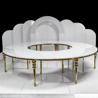 Serpentine table White/gold