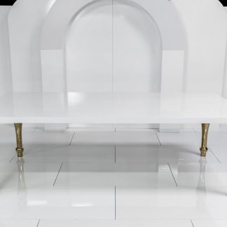 White/gold Rectangular Table